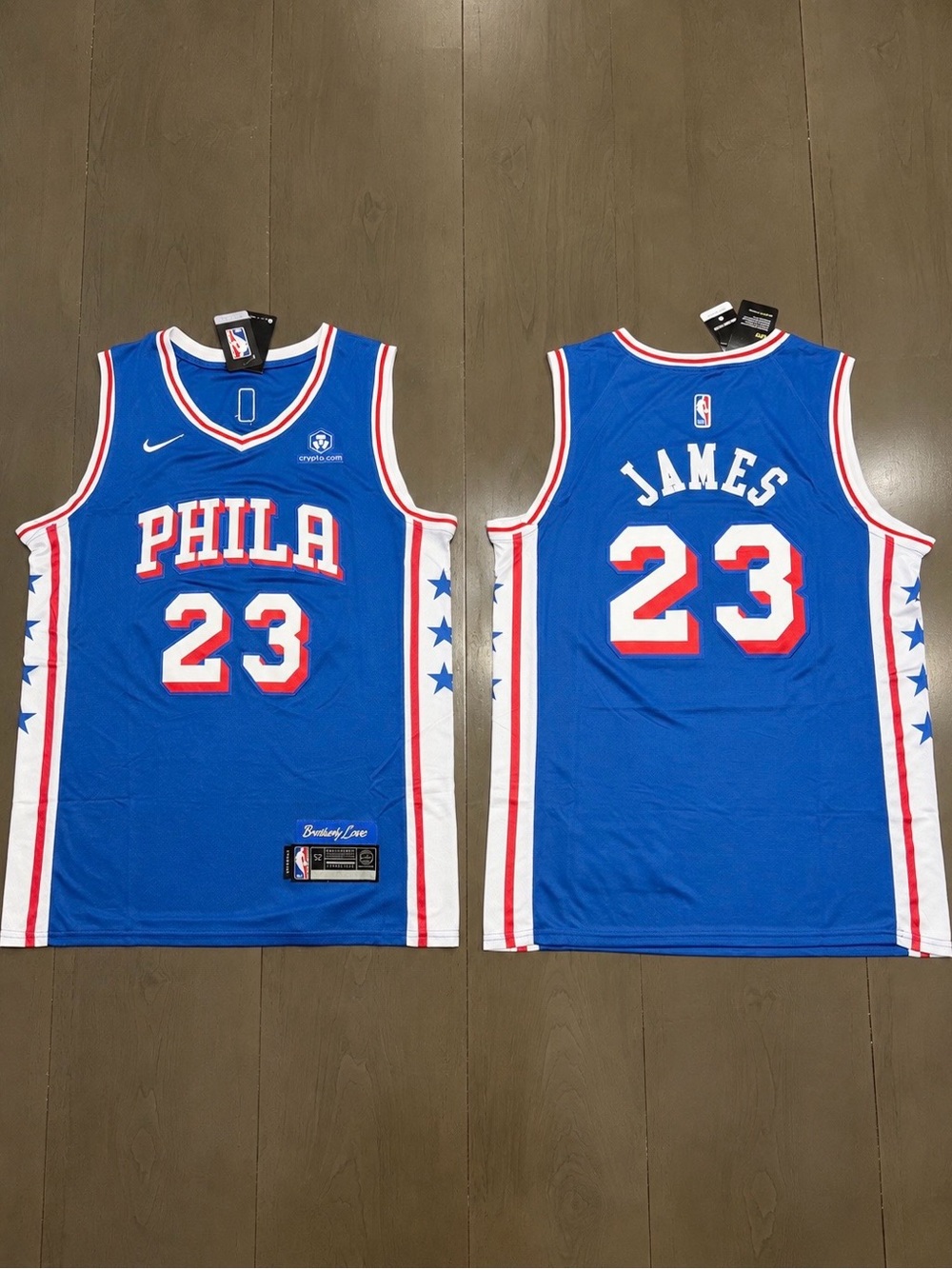 Blue LeBron 76ers jerseys